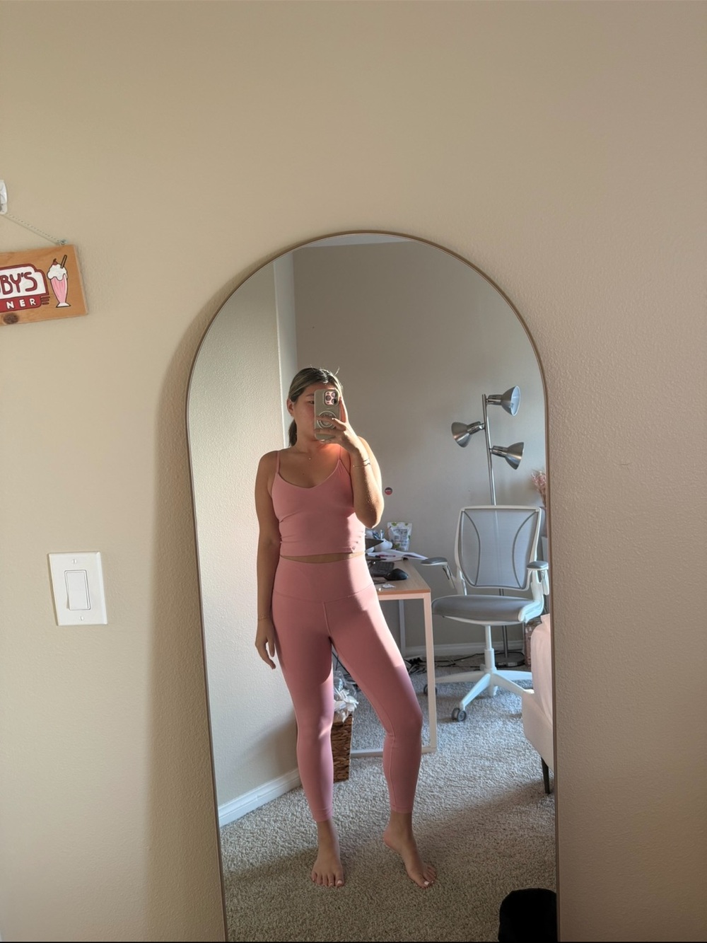 Lululemon Pink Tide Align High Rise Leggings & Align Cropped Cami Tank (A/B Cup)